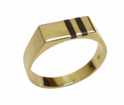 14 karaat gouden onyx zegelring