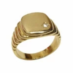 Christian geel gouden diamanten cachet ring