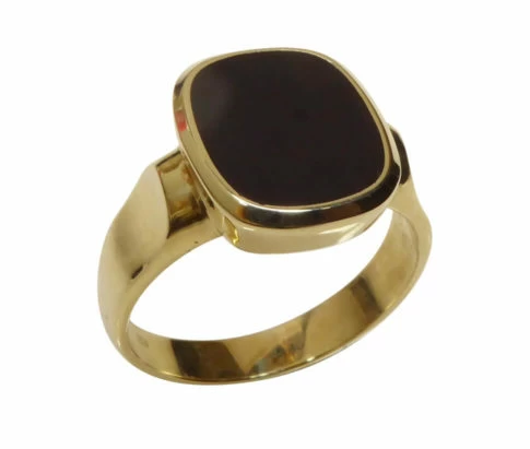 Christian gouden onyx zegelring
