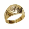 Geel en wit gouden cachet ring met diamant