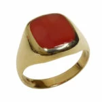 Gouden agaat cachet ring Gouden agaat cachet ring