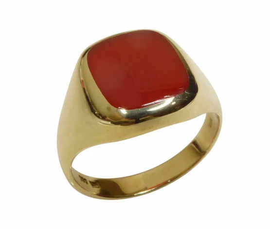 Gouden agaat cachet ring Gouden agaat cachet ring
