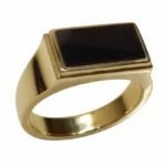 Gouden onyx cachet ring