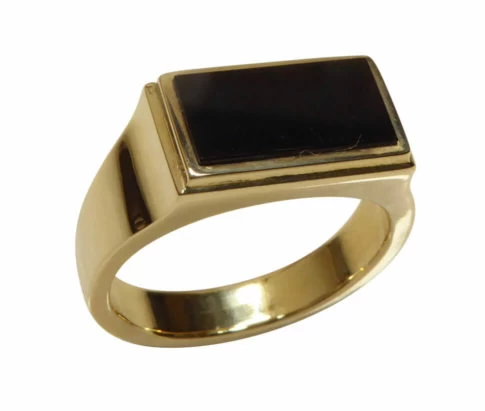 Gouden onyx cachet ring