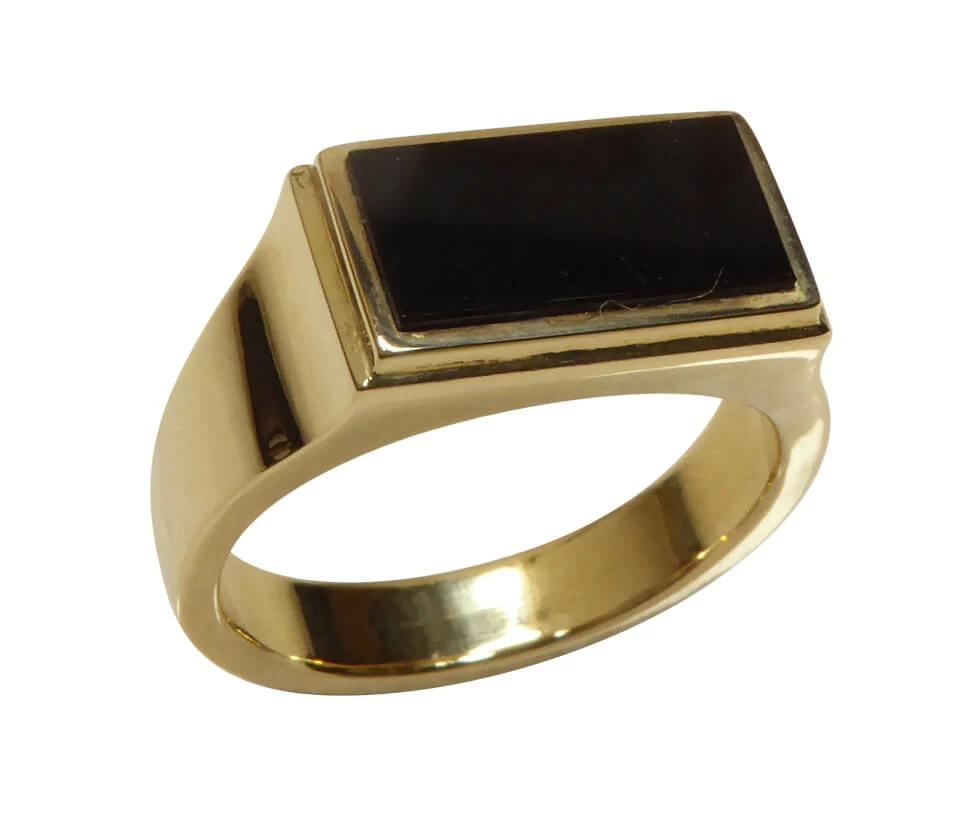 Gouden onyx cachet ring