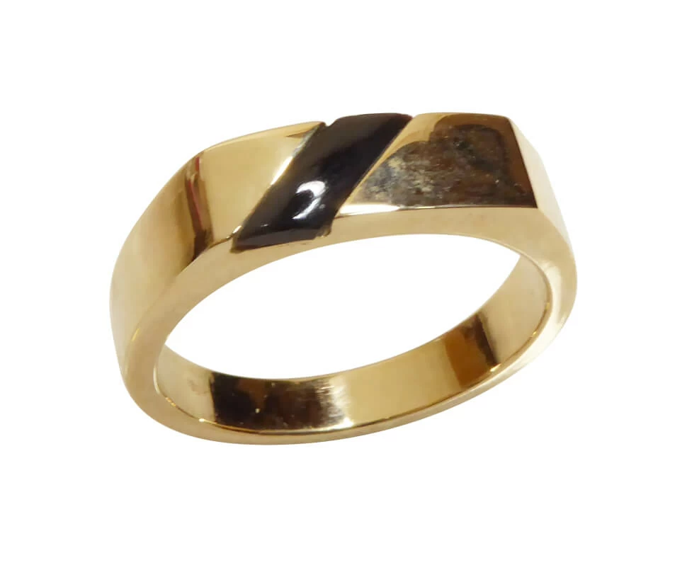 Gouden onyx zegelring