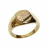 Gouden tricolor cachet ring met diamant