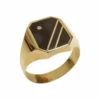 Gouden zegelring met onyx & agaat