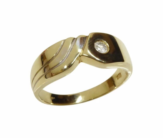 Gouden zirkonia cachet ring