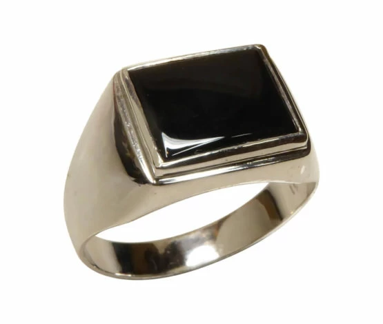 Wit gouden onyx cachet ring Wit gouden onyx cachet ring