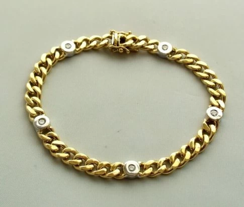 18 karaat bicolor gouden armband met diamant