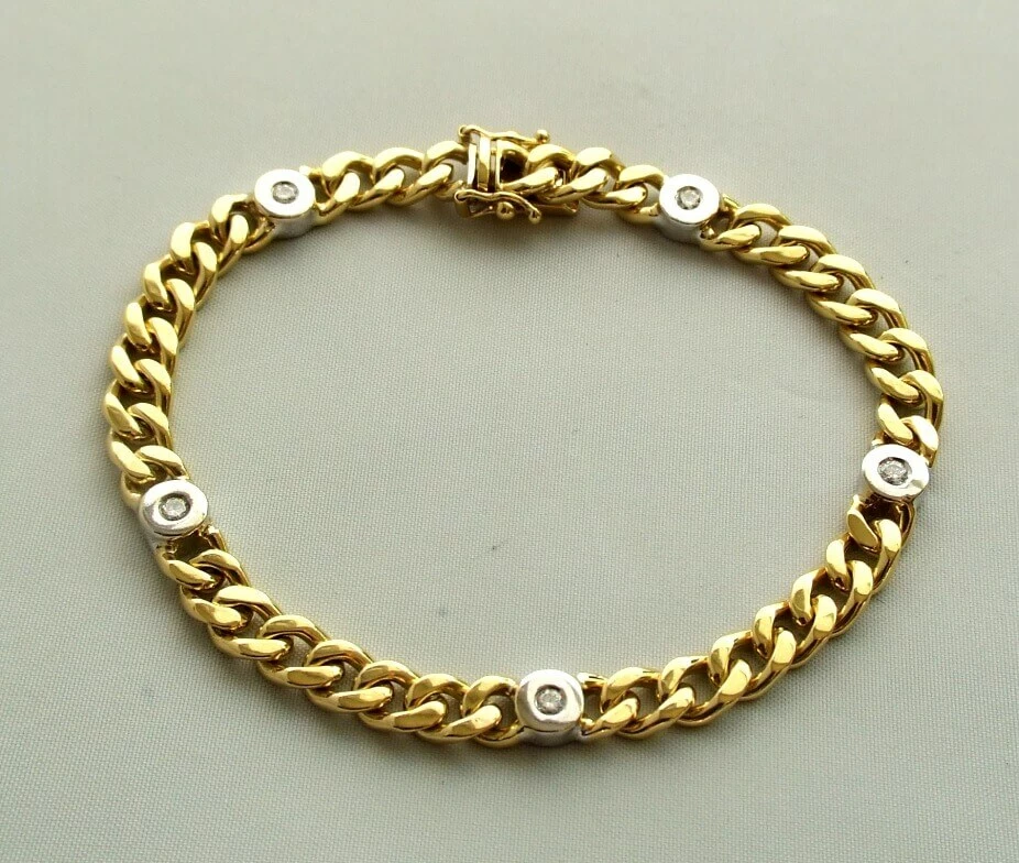 18 karaat bicolor gouden armband met diamant