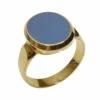 Christian goud cachet ring met lagensteen