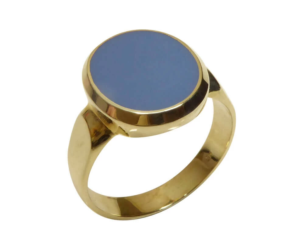 Christian goud cachet ring met lagensteen