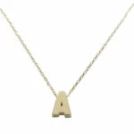 Gouden ketting met A hanger