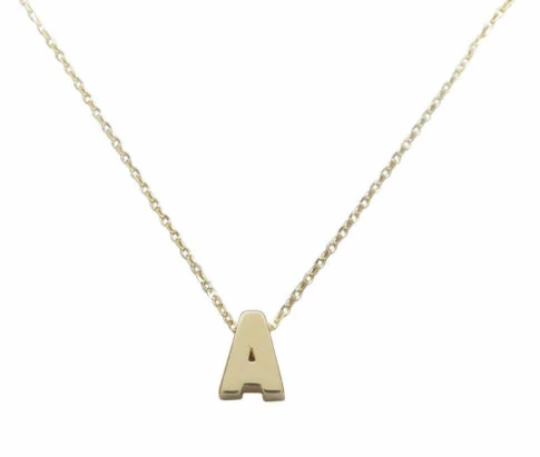 Gouden ketting met A hanger