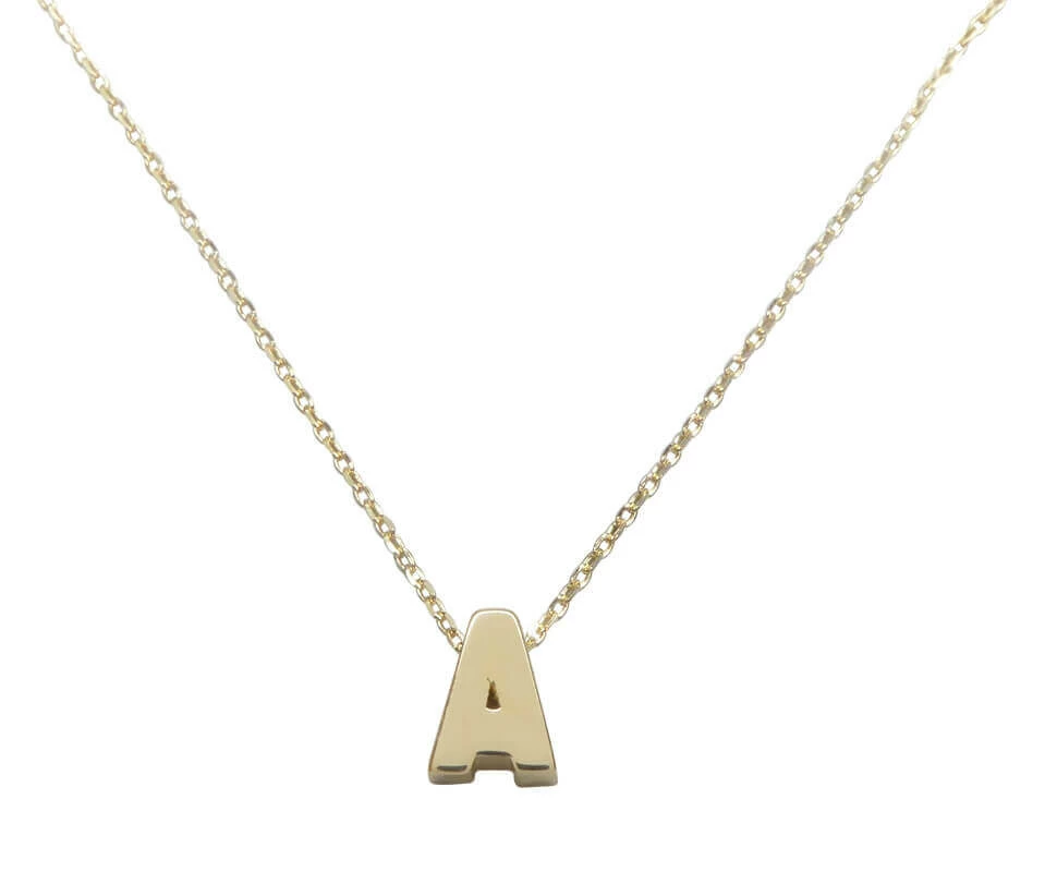 Gouden ketting met A hanger