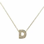 Gouden ketting met D zirkonia hanger