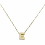 Gouden ketting met E hanger