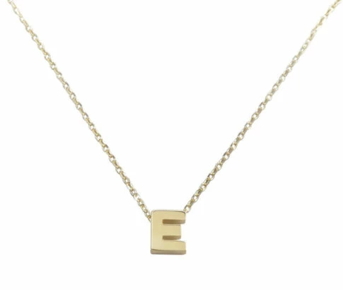 Gouden ketting met E hanger