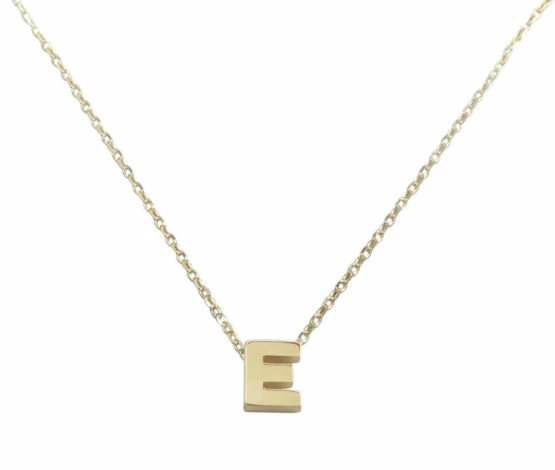 Gouden ketting met E hanger