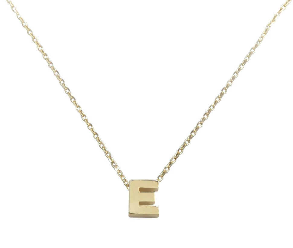 Gouden ketting met E hanger
