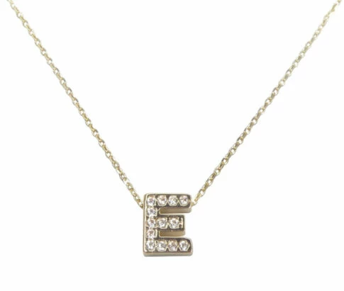 Gouden ketting met E zirkonia hanger