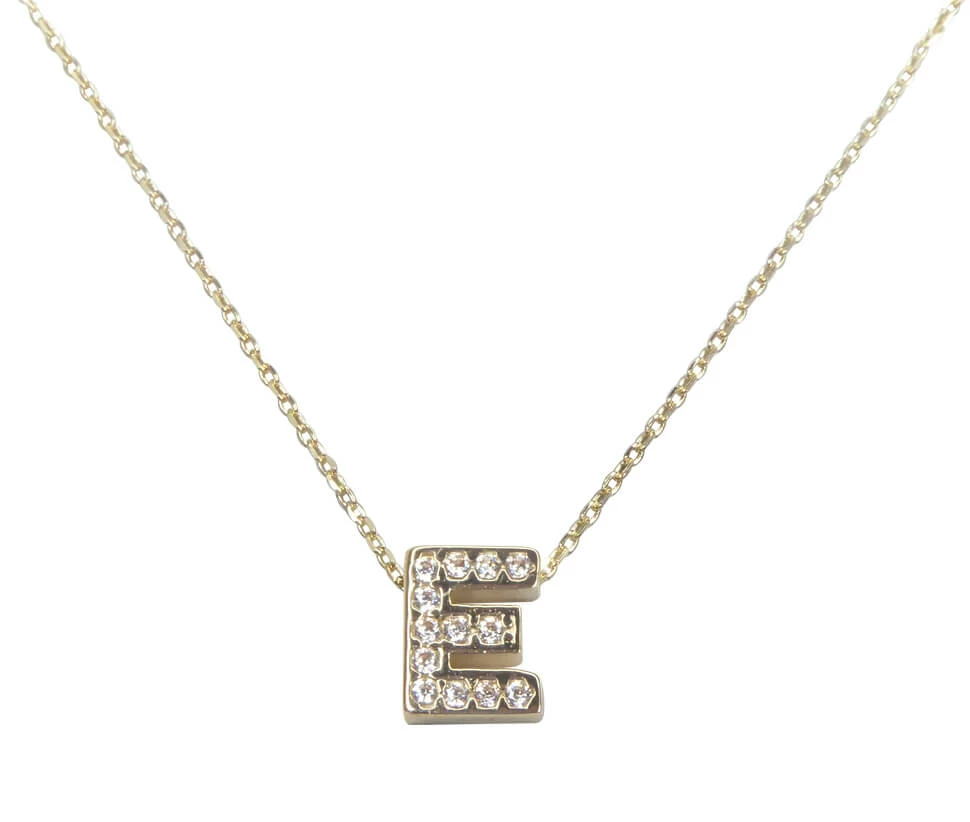 Gouden ketting met E zirkonia hanger