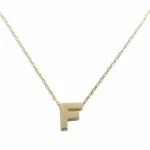 Gouden ketting met F hanger Gouden ketting met F hanger