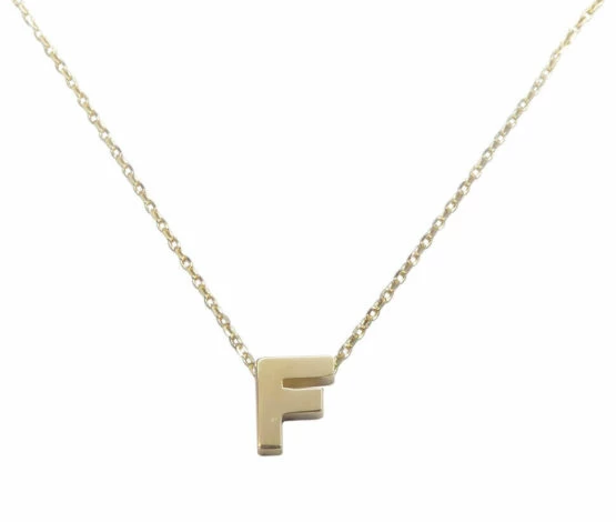 Gouden ketting met F hanger Gouden ketting met F hanger