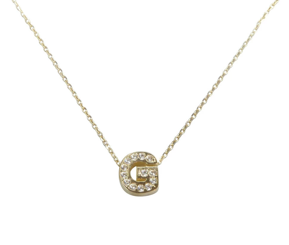 Gouden ketting met G zirkonia hanger
