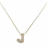 Gouden ketting met J zirkonia hanger