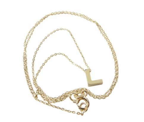 Gouden ketting met L hanger