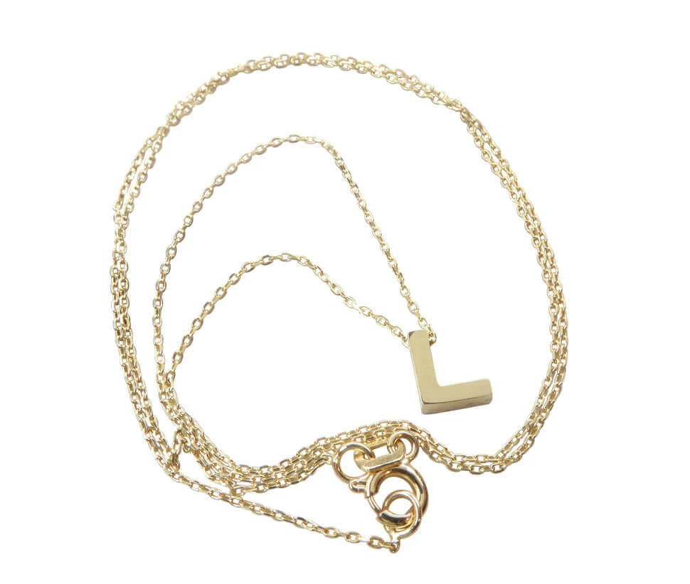 Gouden ketting met L hanger