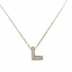 Gouden ketting met L zirkonia hanger
