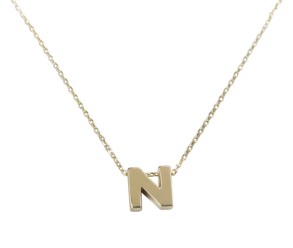 Gouden ketting met N hanger