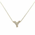 Gouden ketting met Y zirkonia hanger Gouden ketting met Y zirkonia hanger