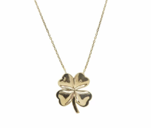 14 karaat gouden klavertje vier hanger