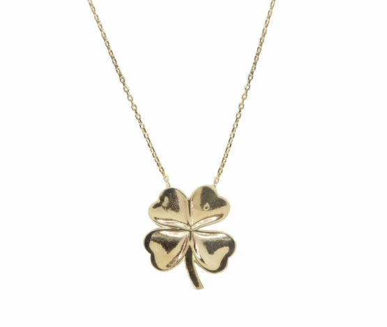 14 karaat gouden klavertje vier hanger