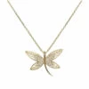 14 karaat gouden zirkonia vlinder hanger