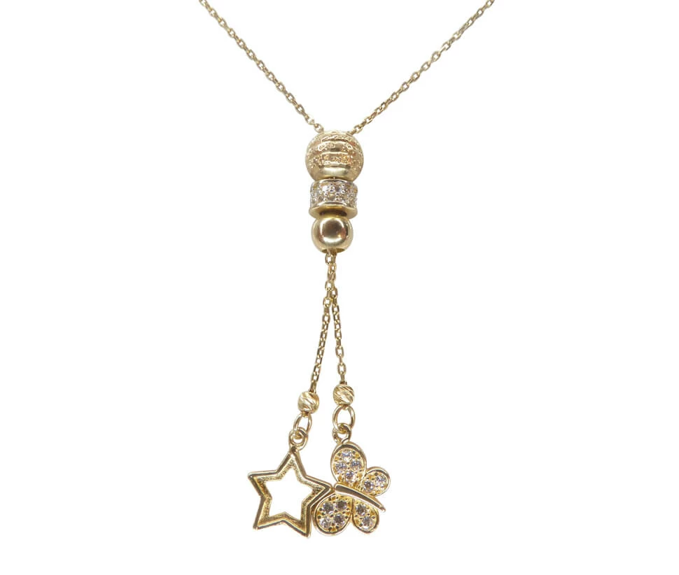 Gouden vlinder en ster hanger