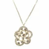 Gouden zirkonia roos hanger