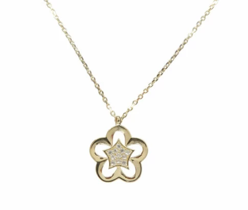 Gouden zirkonia ster hanger