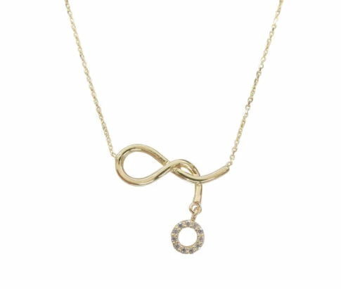 Geel gouden cirkel zirkonia hanger