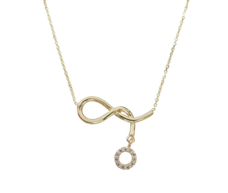 Geel gouden cirkel zirkonia hanger