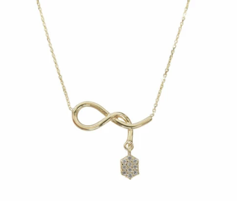 Geel gouden fantasie zirkonia hanger