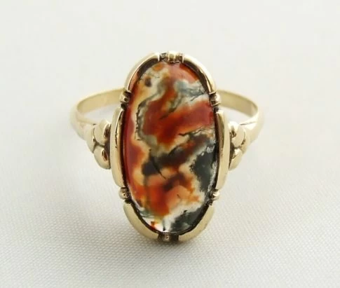 Geel gouden heliotroop ring