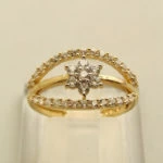Gouden Christian ster zirkonia ring