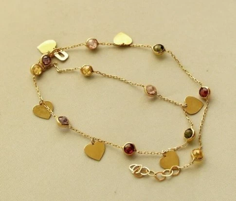 Gouden harten enkelband