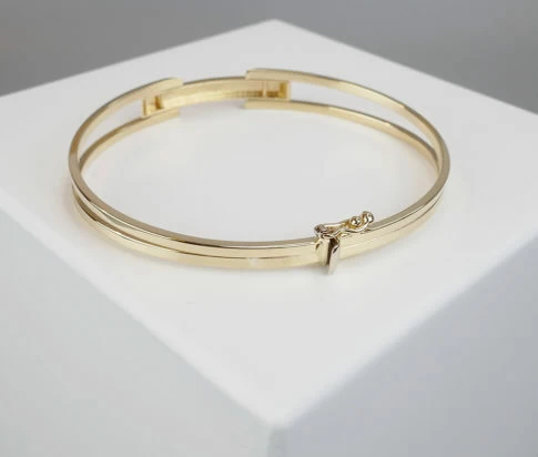 Bicolor gouden schanier armband